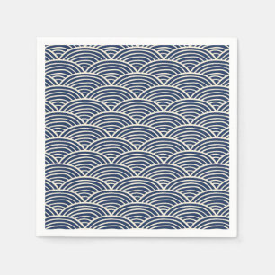 Serviette En Papier Marine japonaise Vagues océaniques bleues