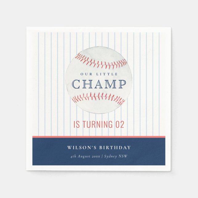 Serviette En Papier Marine Notre Petit Champ De Baseball N'Importe Que (Devant)
