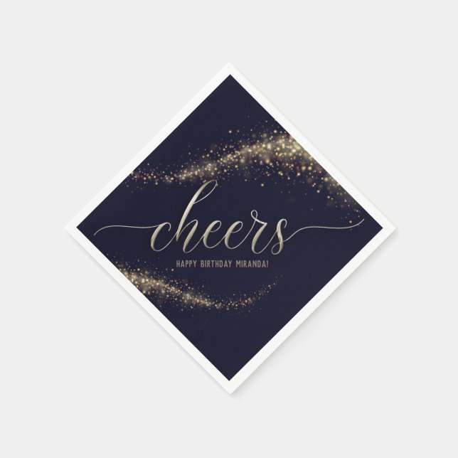 Serviette En Papier Marine Parties scintillant or Confetti salue Anniv (Coin)