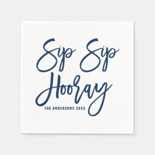 Serviette En Papier Marine Sip Sip Hooray Papier Lettré à la main serv
