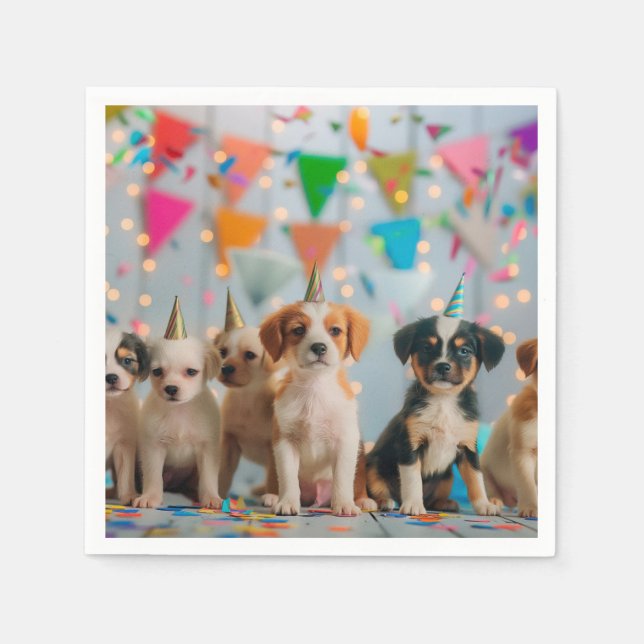 Serviette En Papier Marionnettes mignonnes Design de fête d'anniversai (Devant)