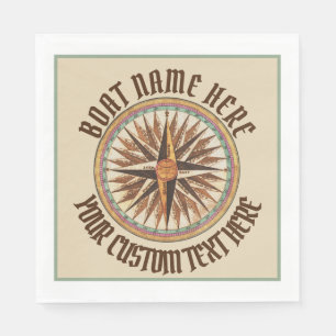 Serviette En Papier Maritime Vintage Compass Rose Personnalisé