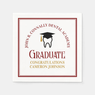 Serviette En Papier Maroon Gold Dental School Custom Graduation Party