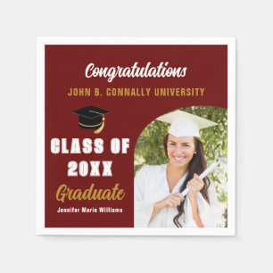 Serviette En Papier Maroon Graduate Photo Arch 2024 Graduation Party