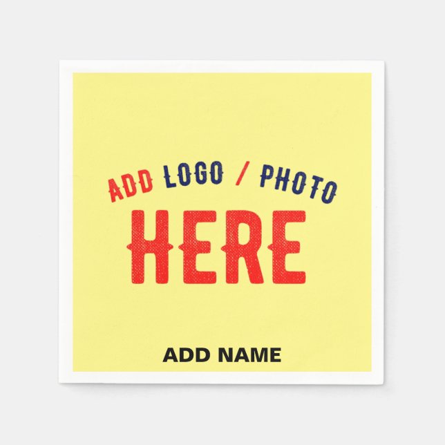 SERVIETTE EN PAPIER MARQUE VÉRIFIÉE MODERNE ET MODERNE PASTEL JAUNE (Devant)