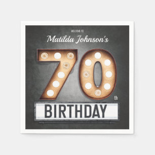 Serviette En Papier Marquee 70e Anniversaire Broadway Glamour Custom