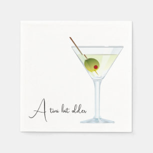 Serviette En Papier Martini Anniversaire Sur Blanc