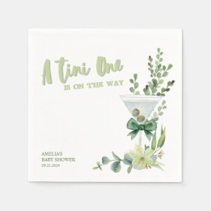 Serviette En Papier Martini Espresso baby shower vert et neutre pour l