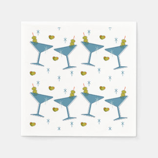 Serviette En Papier Martini Madness Retro Cocktail Mi-Siècle Serviette