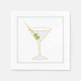 Serviette En Papier Martini & Olive Cocktail Napkin