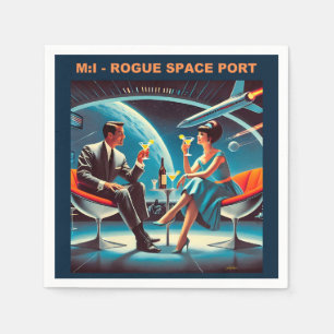 Serviette En Papier Martini Space Travel Poster Rogue Space Port