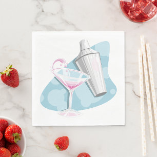 Serviette En Papier Martini Verre Et Shaker