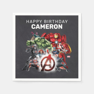 Serviette En Papier Marvel   Avengers - Anniversaire sur tableau noir