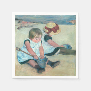 Serviette En Papier Mary Cassatt - Enfants jouant sur la plage