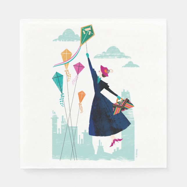 Serviette En Papier Mary Poppins | La magie dans l'air (Devant)