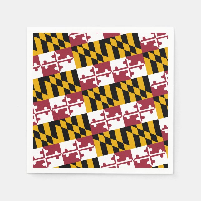 Serviette En Papier Marylander Flag Design, Flag of Maryland (Devant)