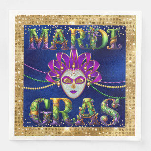 Serviette En Papier Mascarade glamour Mardi Gras