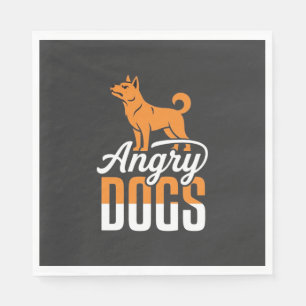 Serviette En Papier Mascotte vectorielle de chiens en colère