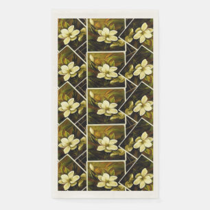 Serviette En Papier Mashup vintage de peinture encadrée de Magnolia B