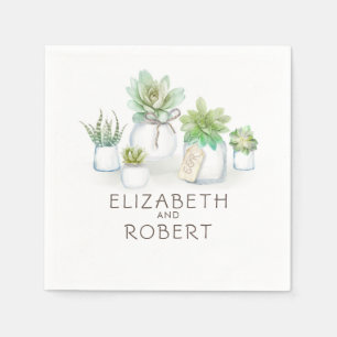 Serviette En Papier Mason Jar Succulents pays rustique