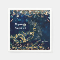 Masque de masquerade de costume bleu et or pour fê