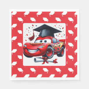 Serviette En Papier Maternelle de remise des diplômes rouge et blanc 