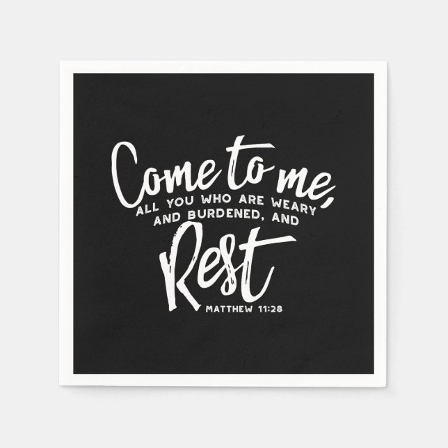 Serviette En Papier Matthieu 11 Verse de la Bible (Devant)