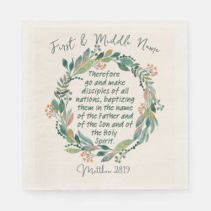 Serviette En Papier Matthieu 28:19 Baptême