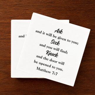 Serviette En Papier Matthieu 7:7 Bible Verse Church
