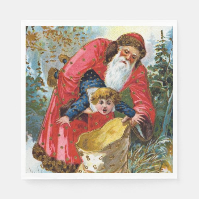Serviette En Papier Mauvais Noël Père Noël (Devant)