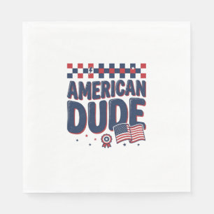 Serviette En Papier mec américain patriotique vintage conception de t-