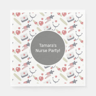 Serviette En Papier Médecine Parti Infirmière Praticien Motif