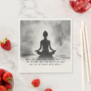 Serviette En Papier Méditation Yoga Instructeur Lotus Pose Peinture à 