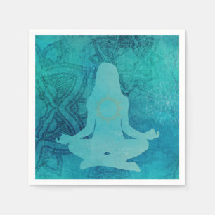 Serviette En Papier Méditation Zen Yoga Lotus Chakra Heart