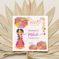 Mehndi parapluies de mariées indiennes mignonnes