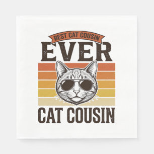 Serviette En Papier Meilleur Cousin Chat Ever Création de Chemise Vint