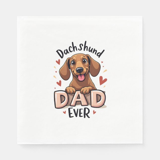 Serviette En Papier Meilleur Dachshund Papa Jamais T Chemise (Devant)