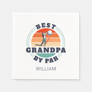 Serviette En Papier Meilleur Grand-Père Par Fête des pères Rétro Perso