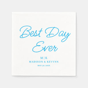 Serviette En Papier Meilleur Jour Jamais   Serviettes de Mariage
