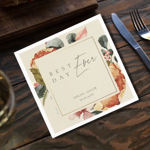 Serviette En Papier Meilleur Jour Jardin toujours élégant Mariage