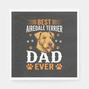 Serviette En Papier Meilleur papa Airedale Terrier de tous les temps a