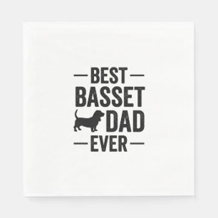 Serviette En Papier Meilleur Papa Basset Ever Vintage Gravure T-Shirt