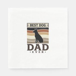 Serviette En Papier Meilleur papa chien de tous les temps Design vinta