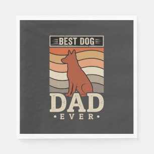 Serviette En Papier Meilleur papa chien de tous les temps silhouette r