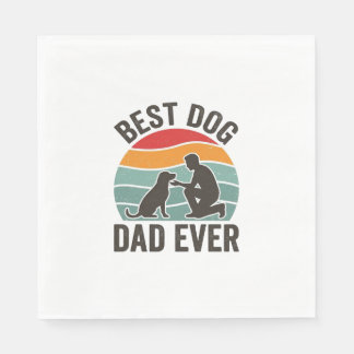 Serviette En Papier Meilleur Papa Chien Ever Vintage Sunset Conception