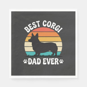 Serviette En Papier Meilleur Papa Corgi Rétro Chien