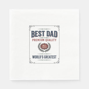 Serviette En Papier Meilleur Papa Design de T-Shirt avec Gravure Vinta