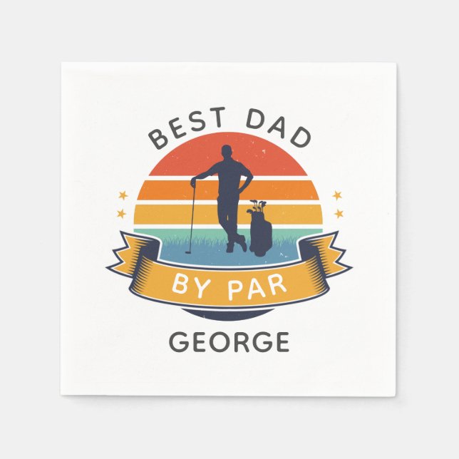Serviette En Papier Meilleur papa Golfing Sports Père Anniversaire Gag (Devant)