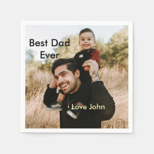 Serviette En Papier Meilleur papa jamais cadeau de papa photo nom simp