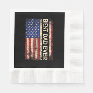 Serviette En Papier Meilleur Papa Jamais Drapeau Américain Cadeaux pou
